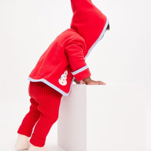 Adorable Hanna Andersson Red Baby Fleece Hoodie Only New with Tags - Picture 2 of 8